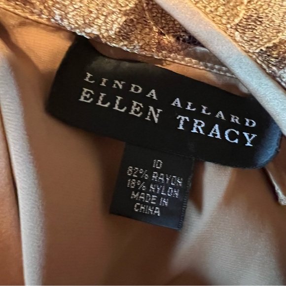 Linda Allard Ellen Tracy size 10 taupe lace with attached tank top - Picture 5 of 10